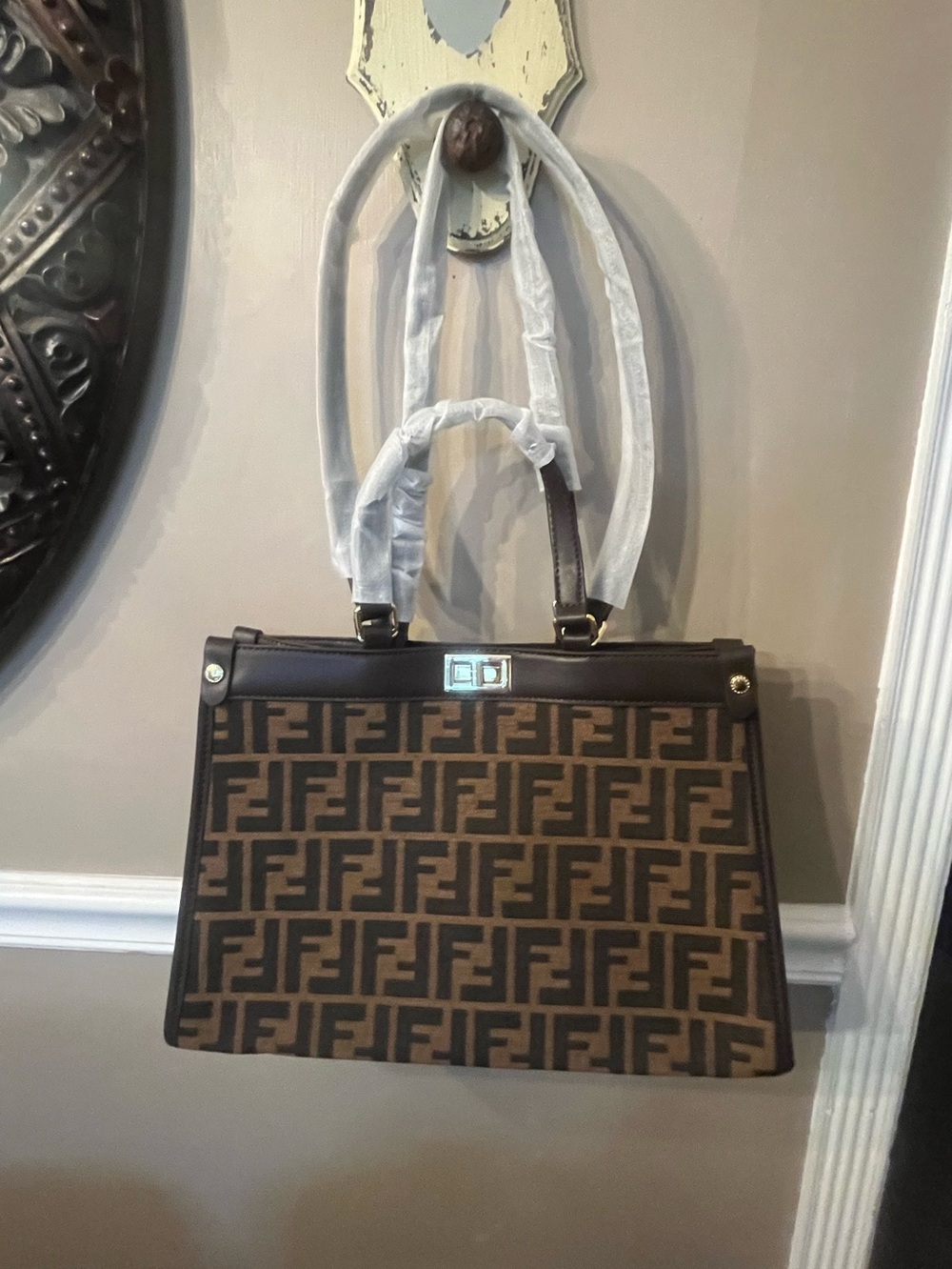 Fendi look a like Brown Monogram Tote Bag